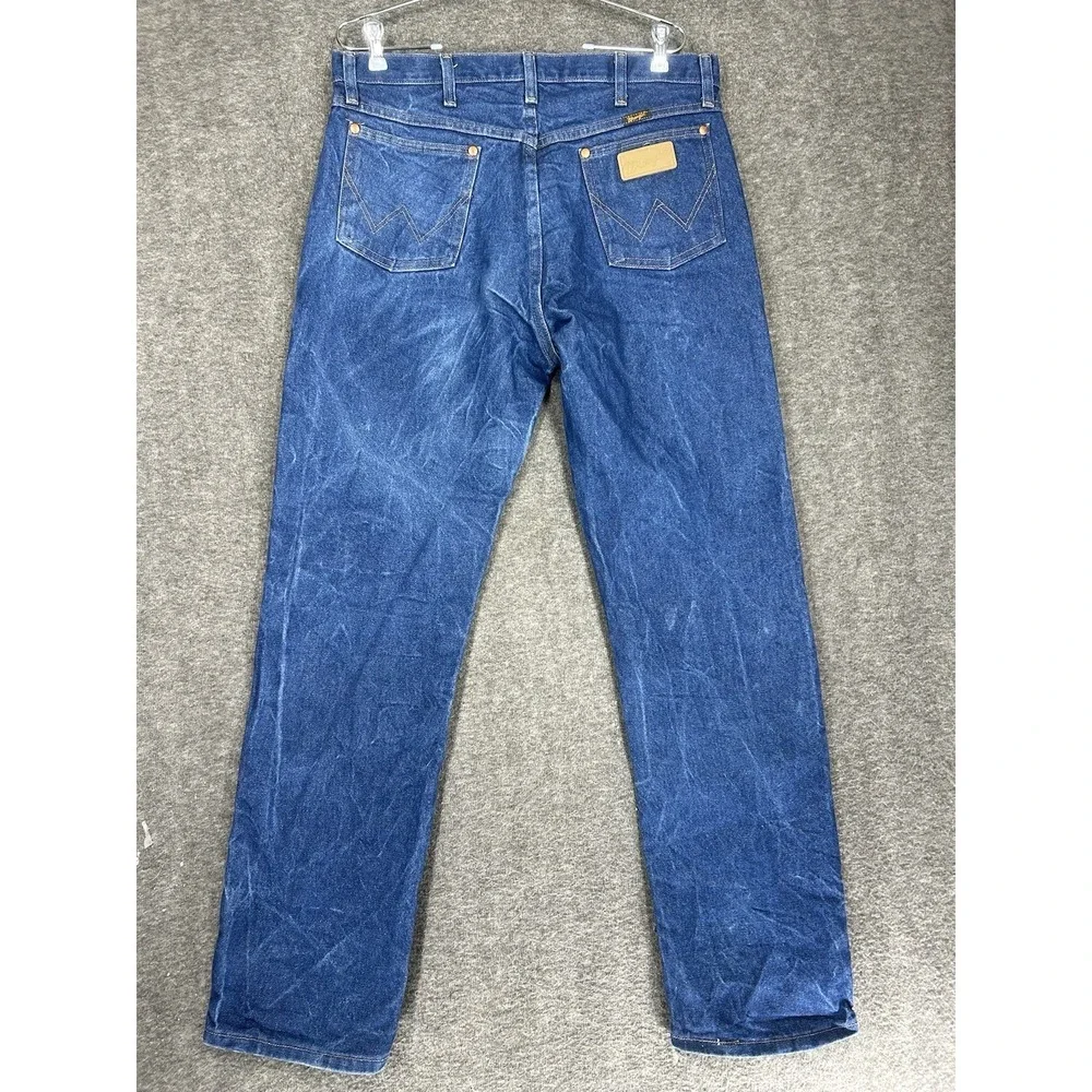 Vintage Wrangler Jeans Mens 34x32‎ Blue 13MWZ Denim Faded Marbling Western Rodeo
